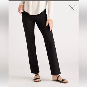 Quince Black Ultra-Stretch Ponte Straight Leg Pants